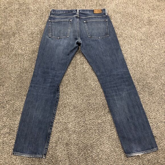 J Crew Jeans Mens 31x32 Blue 770 Slim Straight Preppy Dark Wash Stretch Denim - Picture 2 of 11